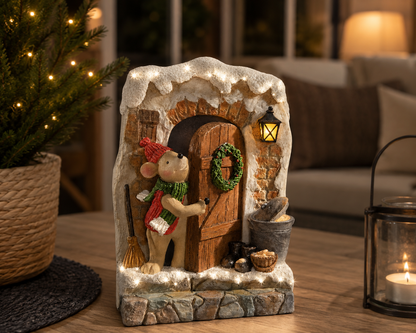 LED-Gartendeko "Weihnachtsmaus"