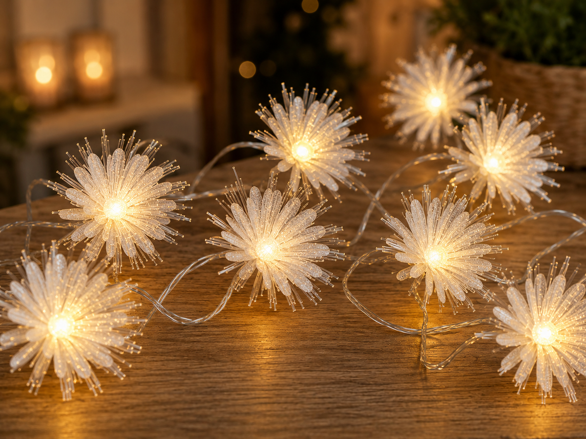 LED-Lichterkette "Eisblume" 135cm