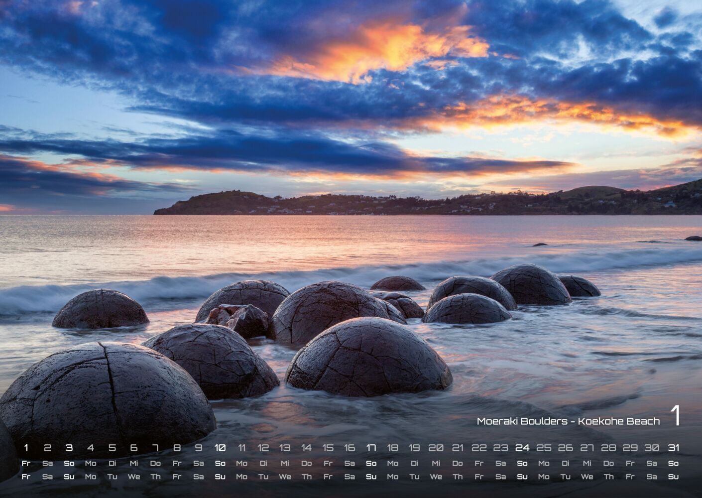 Neuseeland Kalender 2027 - Das Land der langen weissen Wolke - (DIN A2, 42 x 59.4 cm)