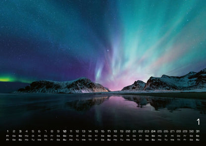 Polarlichter Kalender 2027 - grandiose Naturschauspiele (DIN A2, 42 x 59.4 cm)