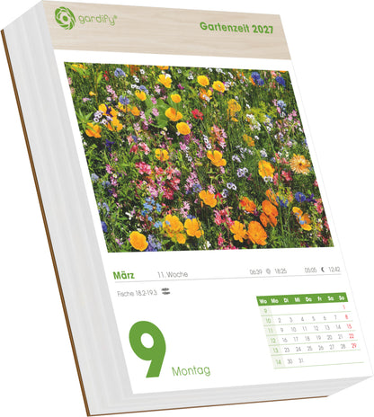 Gartenzeit - Tagesabreisskalender 2027 (16 x 12 cm)