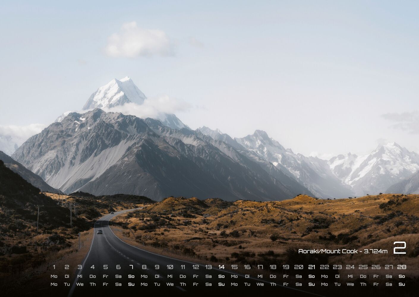 Neuseeland Kalender 2027 - Das Land der langen weissen Wolke - (DIN A2, 42 x 59.4 cm)