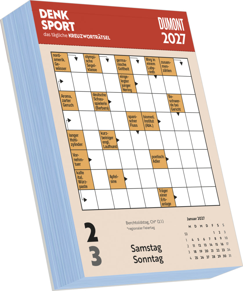 Kreuzworträtsel - Tagesabreisskalender 2027 (15 x 11 cm)