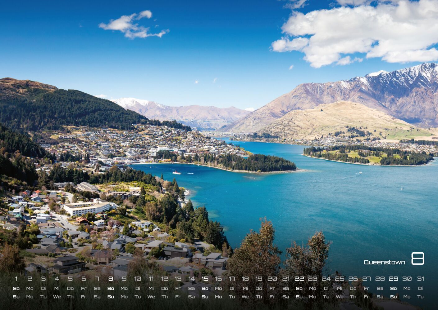 Neuseeland Kalender 2027 - Das Land der langen weissen Wolke - (DIN A2, 42 x 59.4 cm)