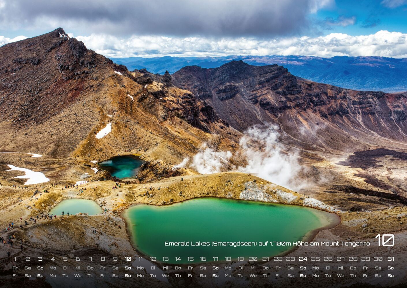Neuseeland Kalender 2027 - Das Land der langen weissen Wolke - (DIN A2, 42 x 59.4 cm)