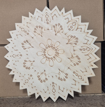Holz Mandalas 4er-Set, je Ø 20 cm