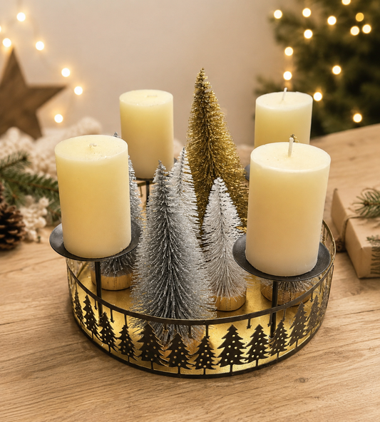 Kerzenkranz-Set "Golden Forest" 12-teilig
