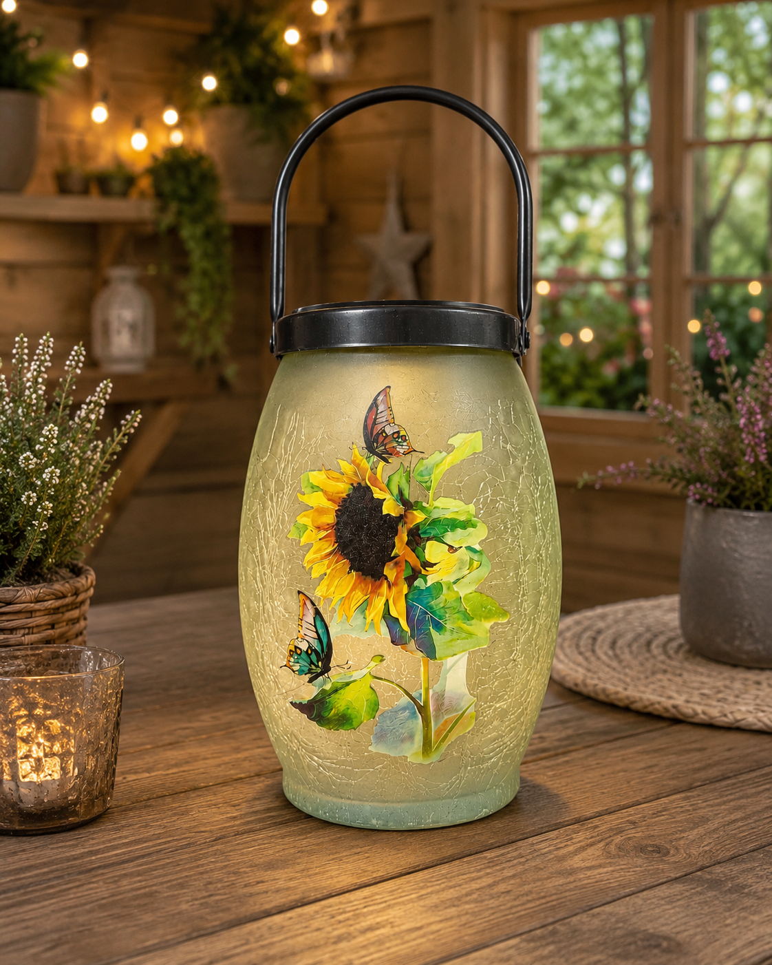 Solar-Glasleuchte "Sonnenblume"