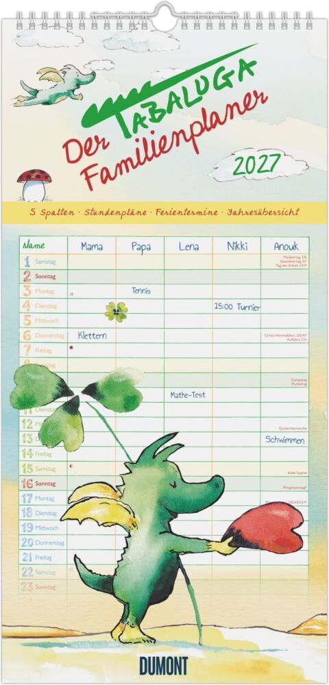 Der Tabaluga Familienplaner 2027 (45 x 22 cm)