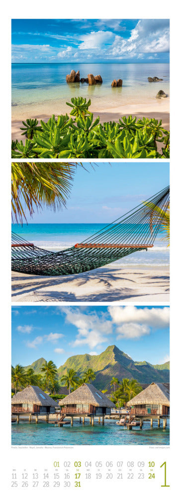 BeachTime Triplet-Kalender 2027 - Sonne, Sand & Meer (66 x 24 cm)