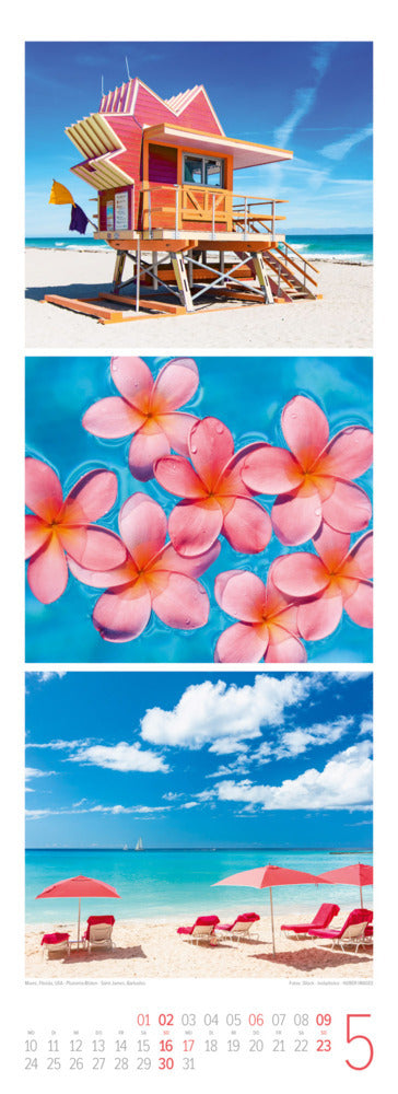 BeachTime Triplet-Kalender 2027 - Sonne, Sand & Meer (66 x 24 cm)