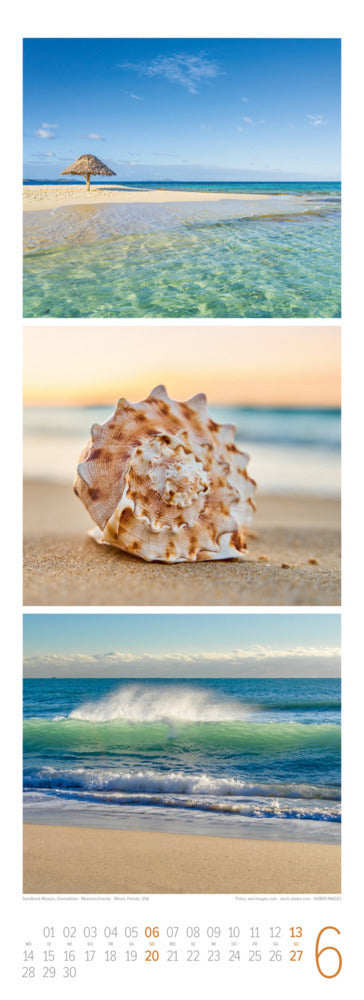 BeachTime Triplet-Kalender 2027 - Sonne, Sand & Meer (66 x 24 cm)