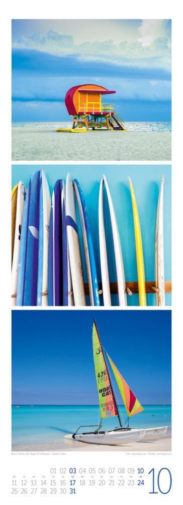 BeachTime Triplet-Kalender 2027 - Sonne, Sand & Meer (66 x 24 cm)