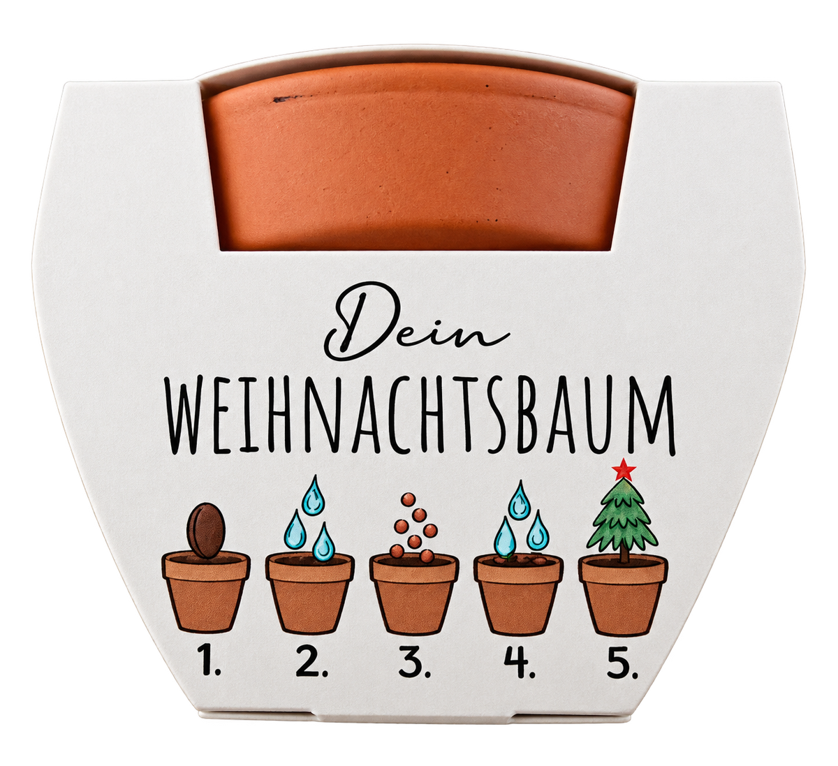 Mini-Tontopf Anzuchtset Tannenbaum "Frohe Weihnachten"