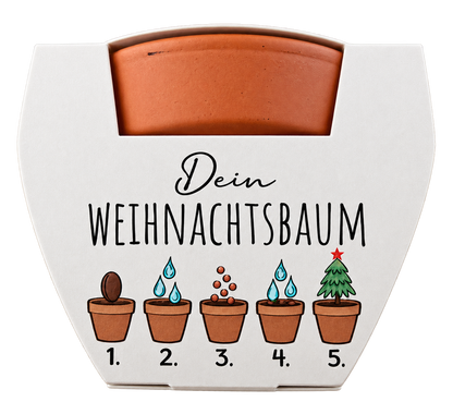 Mini-Tontopf Anzuchtset Tannenbaum "Frohe Weihnachten"