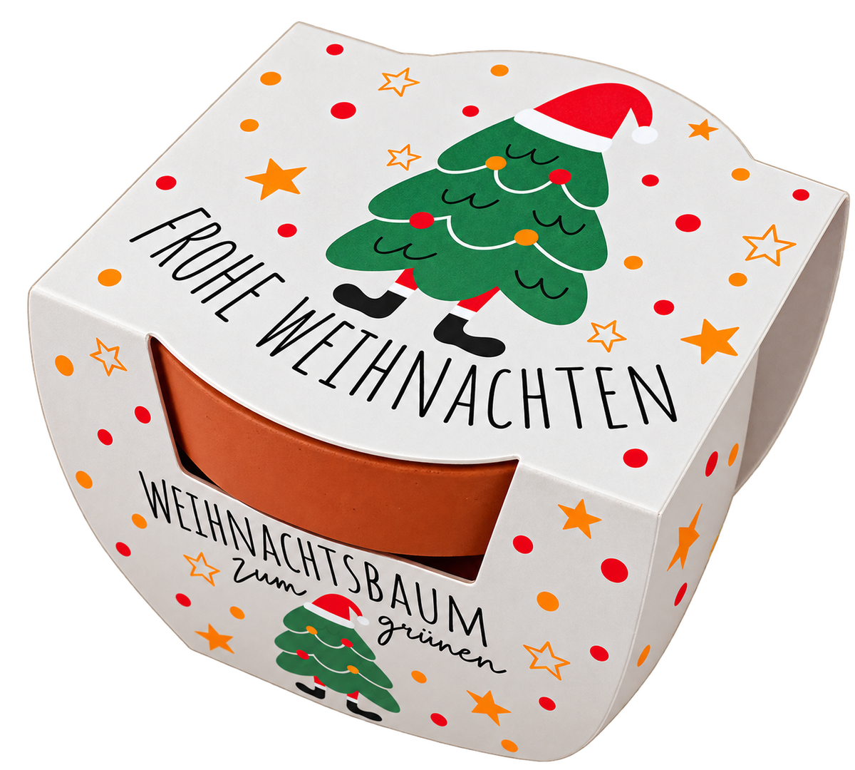 Mini-Tontopf Anzuchtset Tannenbaum "Frohe Weihnachten"