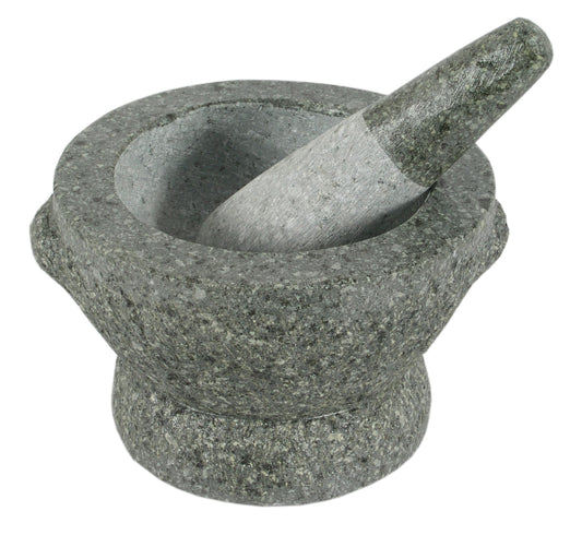 Nouvel Mörser mit Stössel aus Stein (15.5 x 14.5 cm)
