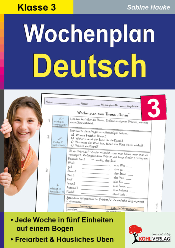 Wochenplan Deutsch / Klasse 3 (Sabine Hauke)