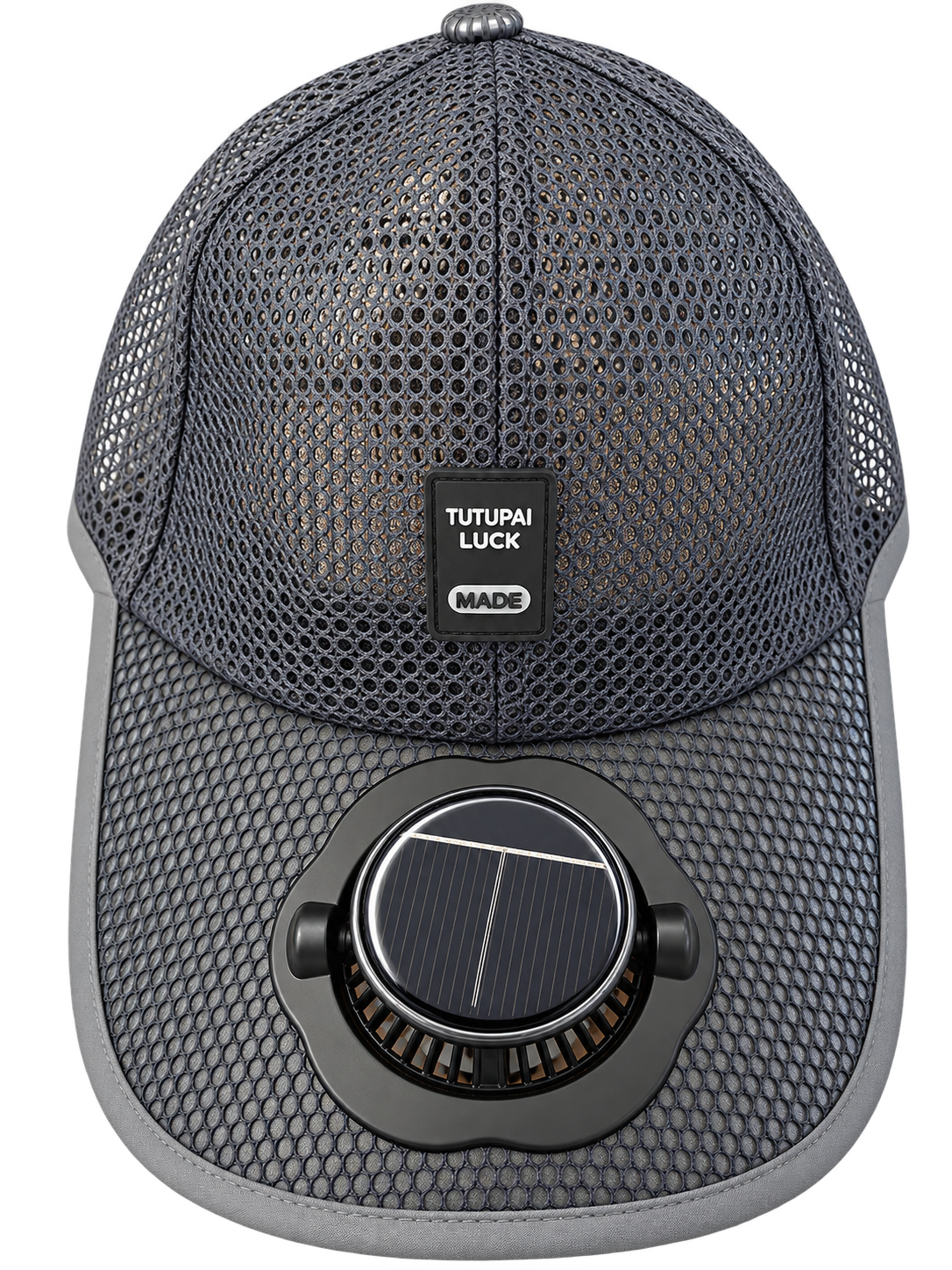 Solar-Baseballmütze mit integriertem Ventilator (grau)