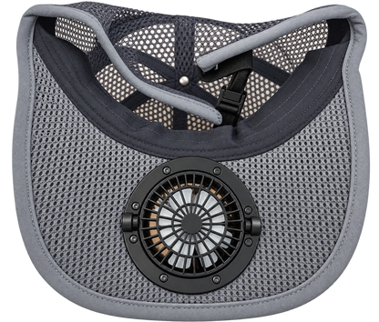 Solar-Baseballmütze mit integriertem Ventilator (grau)