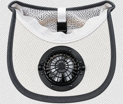 Solar-Baseballmütze mit integriertem Ventilator (hellgrau mit schwarzem Rand)