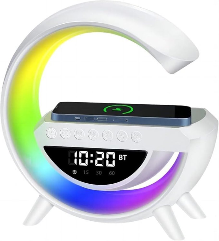 Bluetooth-Lautsprecher mit Qi-Ladepad und Wecker