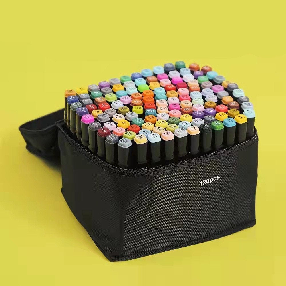 Doppelseitige Filzstifte, 120er Mega-Set im Etui