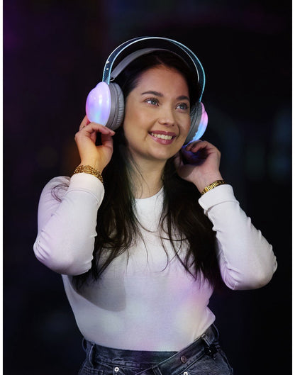 Grundig Over-Ear-Kopfhörer mit RGB-Beleuchtung (Bluetooth, grau)