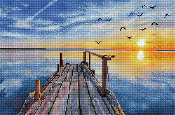 Diamond Dotz Sonnenuntergang See