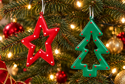 Baumschmuck ca. 13 cm (Tannenbaum und Stern)