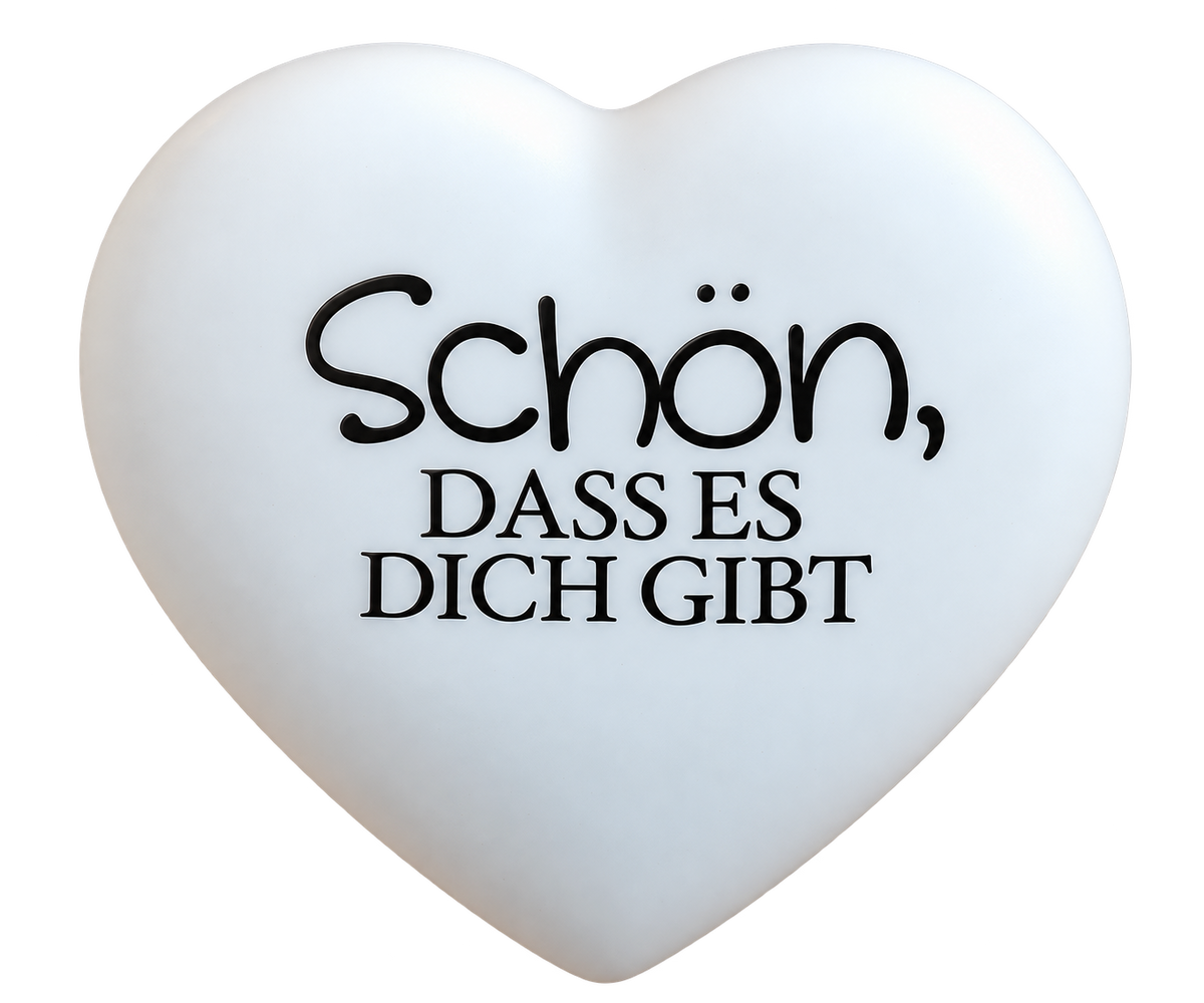 LED-Herz "Schön, dass es dich gibt" (5.5 x 6 cm)
