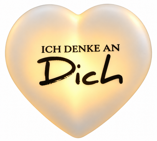 LED-Herz "Ich denke an dich" (5.5 x 6 cm)