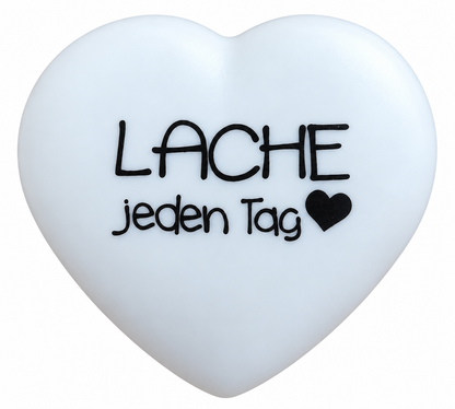 LED-Herz "Lache jeden Tag" (5.5 x 6 cm)