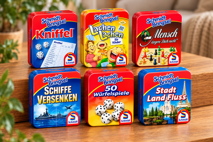 Schmidt Bringsel, Mini-Spiele in Metallbox, (7 x 10 cm)