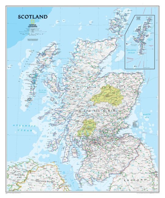 National Geographic Map Scotland Classic, Planokarte