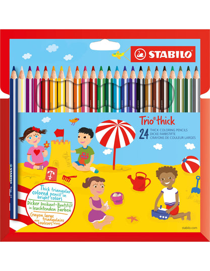 STABILO Trio dick Dreikant-Buntstift (Mehrfarbig, 24 x)