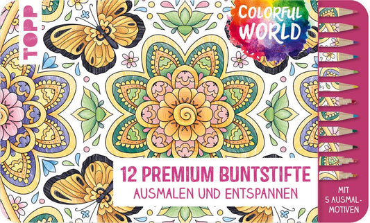 Topp Colorful World Designdose mit 12 Buntstiften (Multi, 12 x)