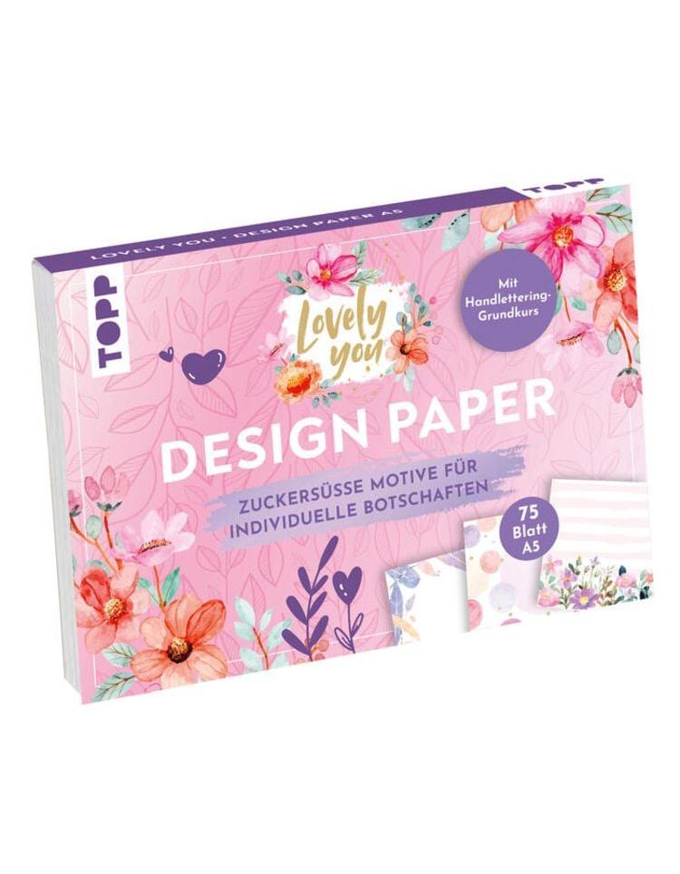 Design Paper A5 Lovely You. Mit Handlett