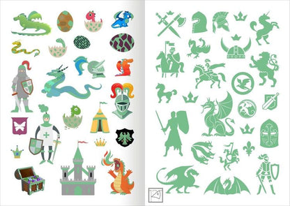Metallic-Sticker - Ritter & Drachen
