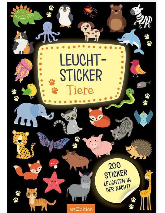 Magni Leucht-Sticker - Tiere: 200 Sticker leuchten in der Nacht! Stickerheft mit nachtleuchtendem Speziale