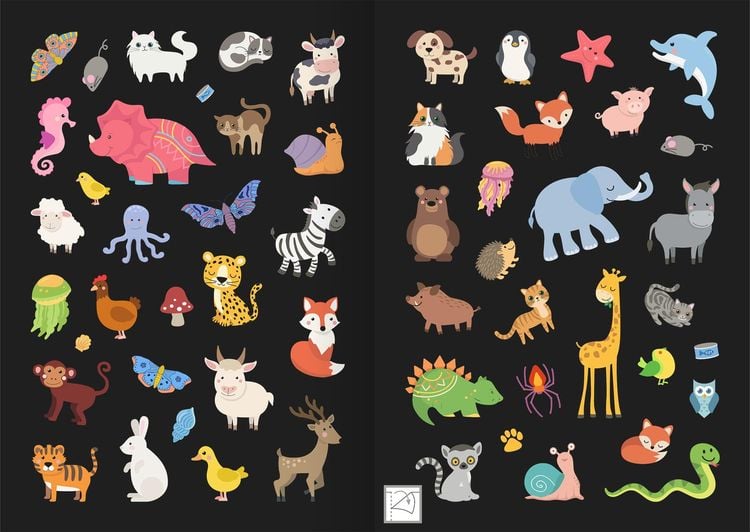 Magni Leucht-Sticker - Tiere: 200 Sticker leuchten in der Nacht! Stickerheft mit nachtleuchtendem Speziale