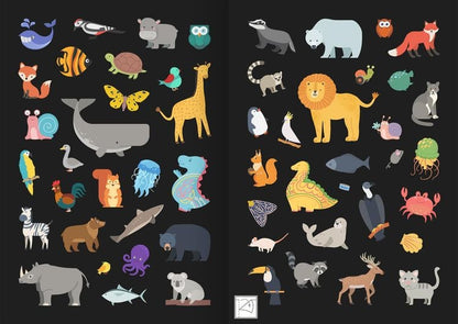 Magni Leucht-Sticker - Tiere: 200 Sticker leuchten in der Nacht! Stickerheft mit nachtleuchtendem Speziale