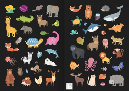 Magni Leucht-Sticker - Tiere: 200 Sticker leuchten in der Nacht! Stickerheft mit nachtleuchtendem Speziale