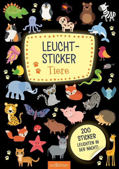 Magni Leucht-Sticker - Tiere: 200 Sticker leuchten in der Nacht! Stickerheft mit nachtleuchtendem Speziale