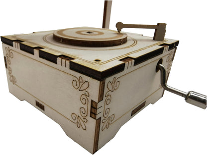 3D Holzpuzzle Phonograph mit Spieluhr