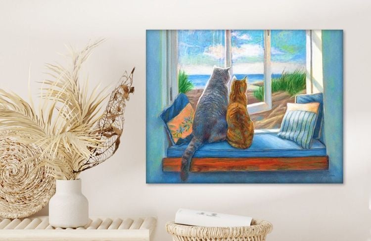 Diamond Painting "Katzen mit Meerblick" 50 x 40 cm