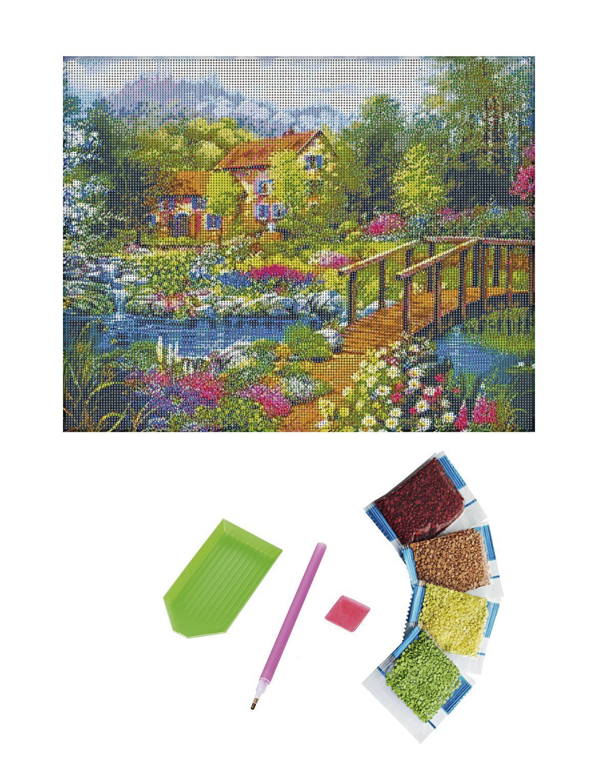 Diamond Painting "Haus am Weiher" 50 x 40 cm