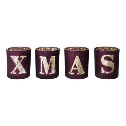 Maxi-Teelichthalter "XMAS" 4er-Set