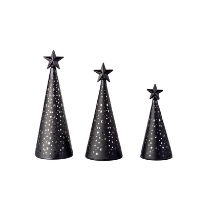 LED-Glaskegel "Noire" 3er-Set