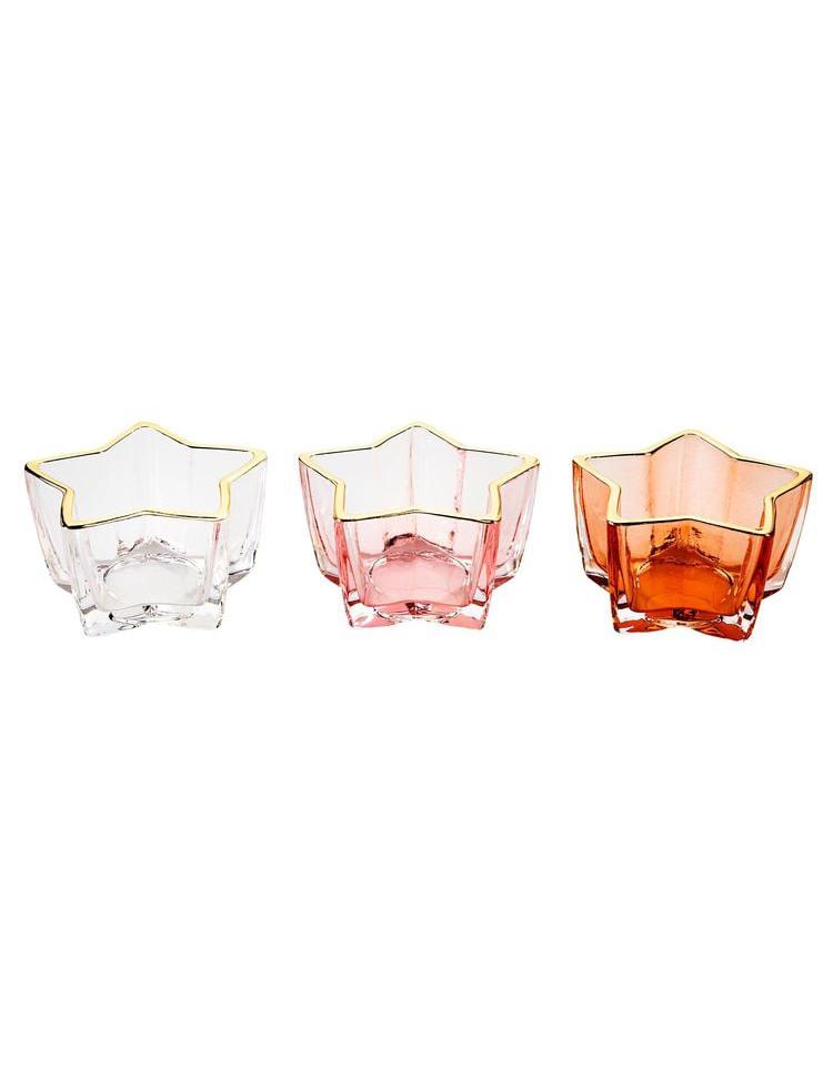 Teelichthalter Glassterne "Stars" 3er-Set